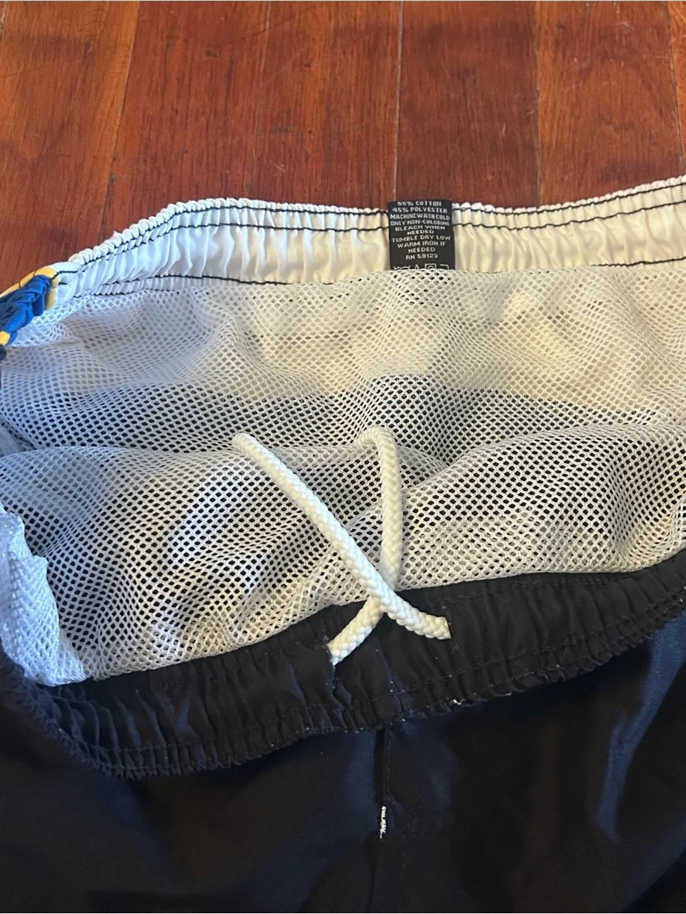 Vintage Y2K FUBU Streetwear Baggy Embroidered Logo Blue Swimsuit Swim Trunks L